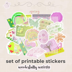 Paquete de pegatinas de primavera / pegatinas de flores imprimibles / hoja de pegatinas florales en PDF / planificador de decoración de primavera / pegatinas para bullet journal