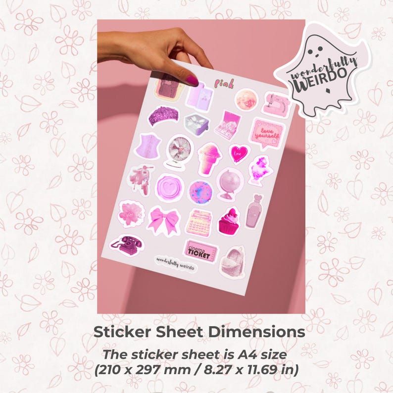 Pink Sticker Bundle | Planner Stickers, Scrapbook (digital Download - Etsy