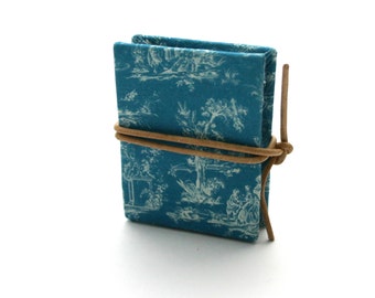 Write your Belle Epoque Miniature book handmade with tiny Toile de Jouy and blank paper