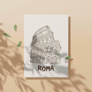 Rome Colosseum Illustration: Travel Poster, Modern Art Print (Digital Download)