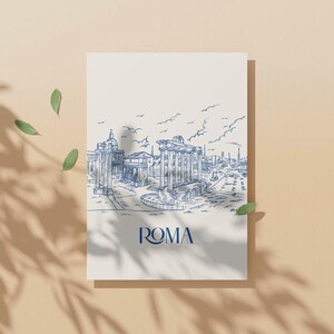 Rome Illustration Print: Modern Italian Landmark Art (Digital Download)