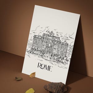 Rome Travel Poster: Trevi Fountain Illustration (Digital Print)