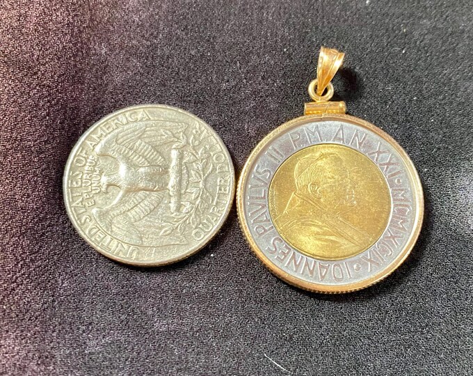 14K Gold Pope John Paul II 1998 Vatican Lira Coin Pendant – 8 Grams - Etsy