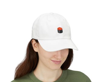 Gorra de papá Ikura Sushi: gorra bordada de comida japonesa
