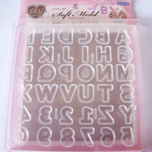 Padico Soft Mould / Mold. Alphabet and numbers. Fully flexible mold.