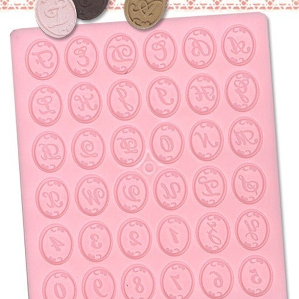 Padico Deco Sweets Mould / Mold. Lettering and numbering mould. Alphabets A to Z, Numbers 0 to 9 in one mold.