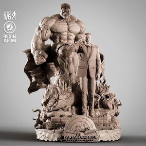 Red Hulk & General Ross Diorama STL