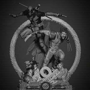 Deadpool and Wolverine Diorama STL