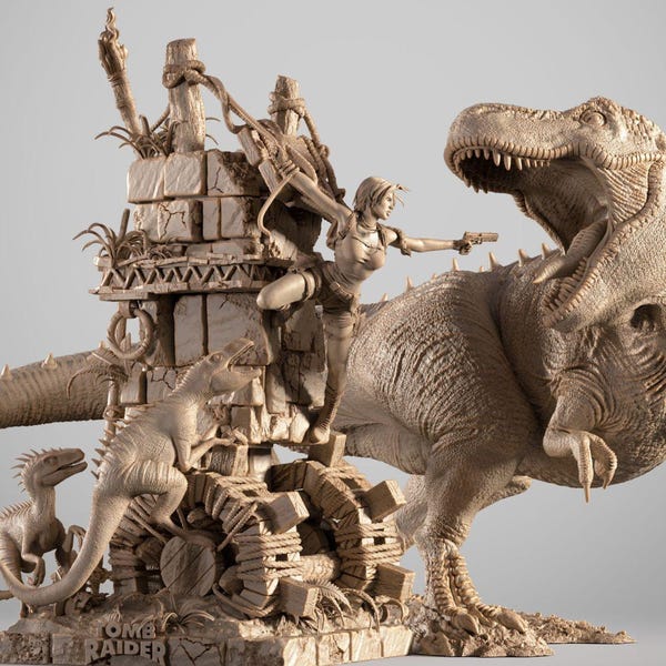 Tomb Raider Diorama STL File: 3D Printing Model (Digital Download)