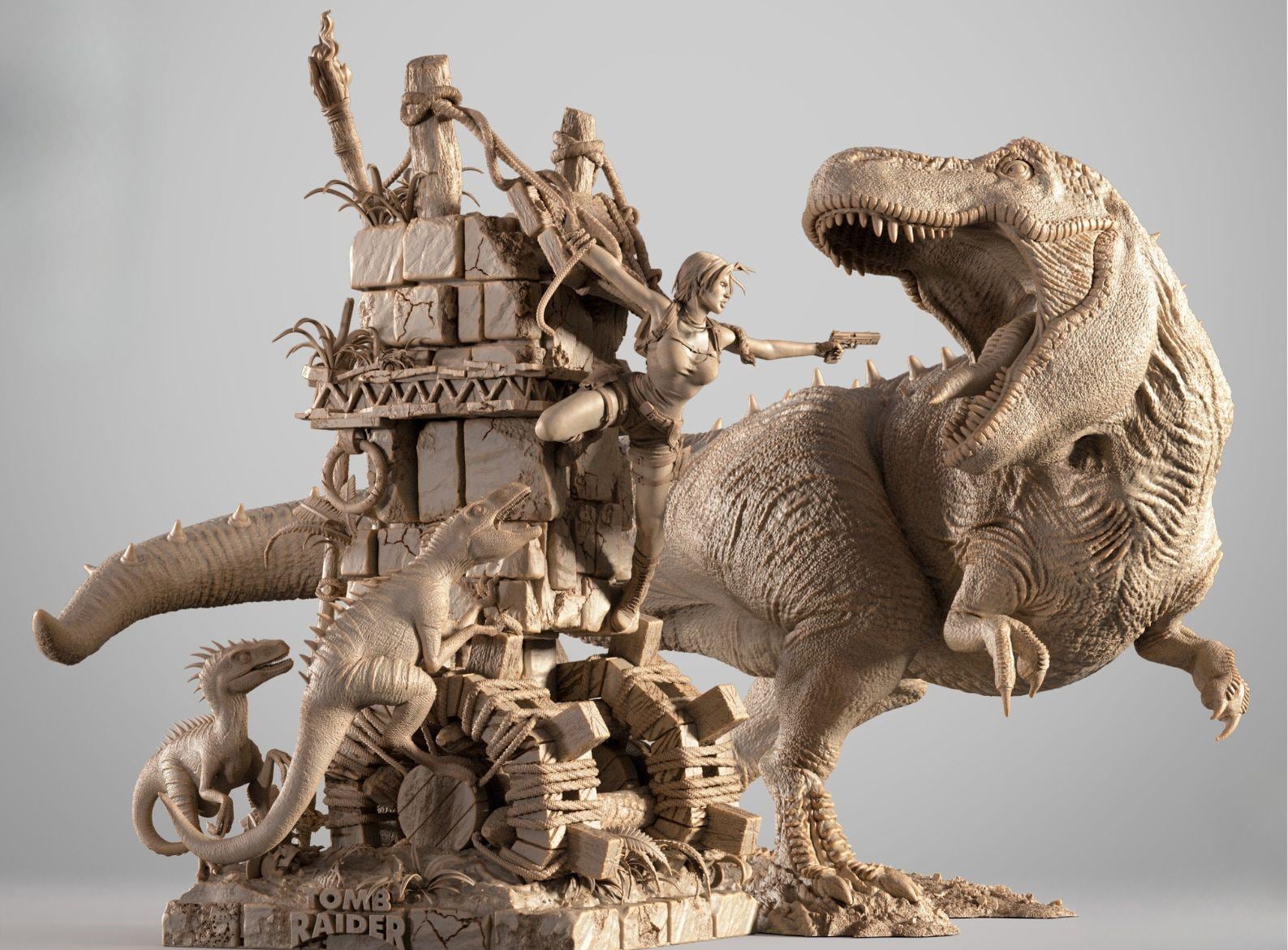 Tomb Raider Diorama STL File: 3D Printing Model (digital Download