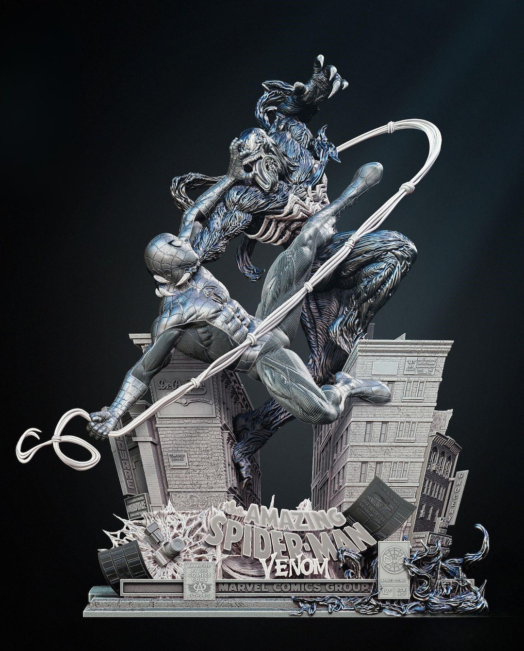 N*.様 【一点物】ヴェノム　自作ジオラマ スパイダーマン vs ヴェノム ジオラマ STL ファイル: 3D プリント