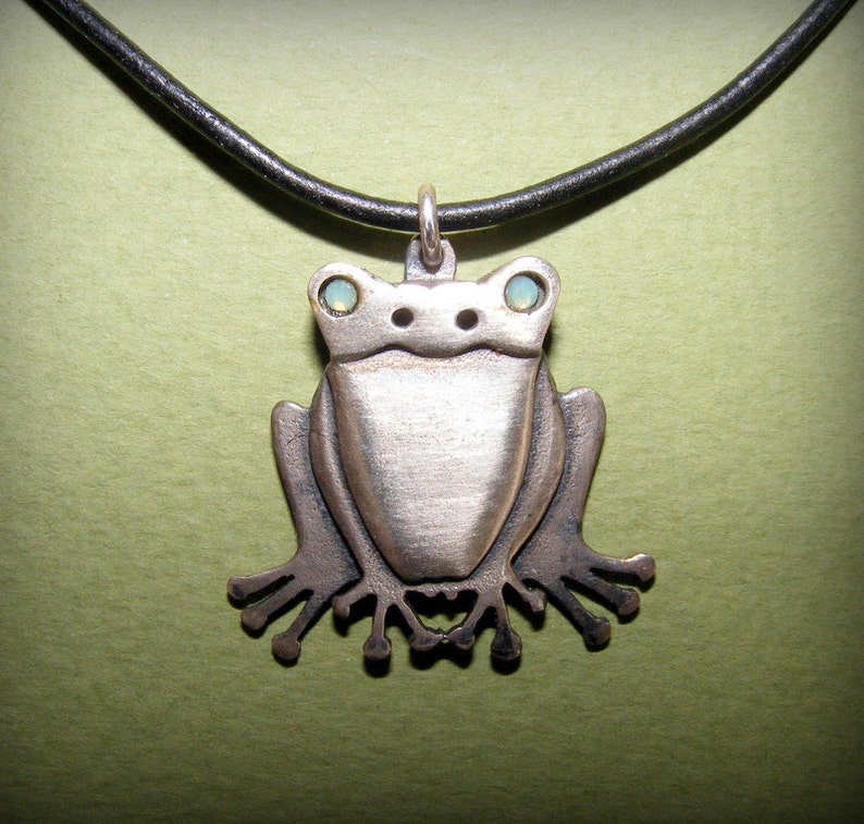 Sterling Silver Frog Necklace Frog Pendant Frog Jewelry Etsy