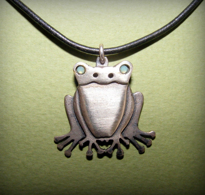 Sterling Silver Frog Necklace Frog Pendant Frog Jewelry Etsy