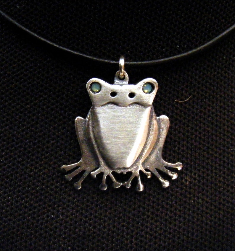 Sterling Silver Frog Necklace Frog Pendant Frog Jewelry Etsy