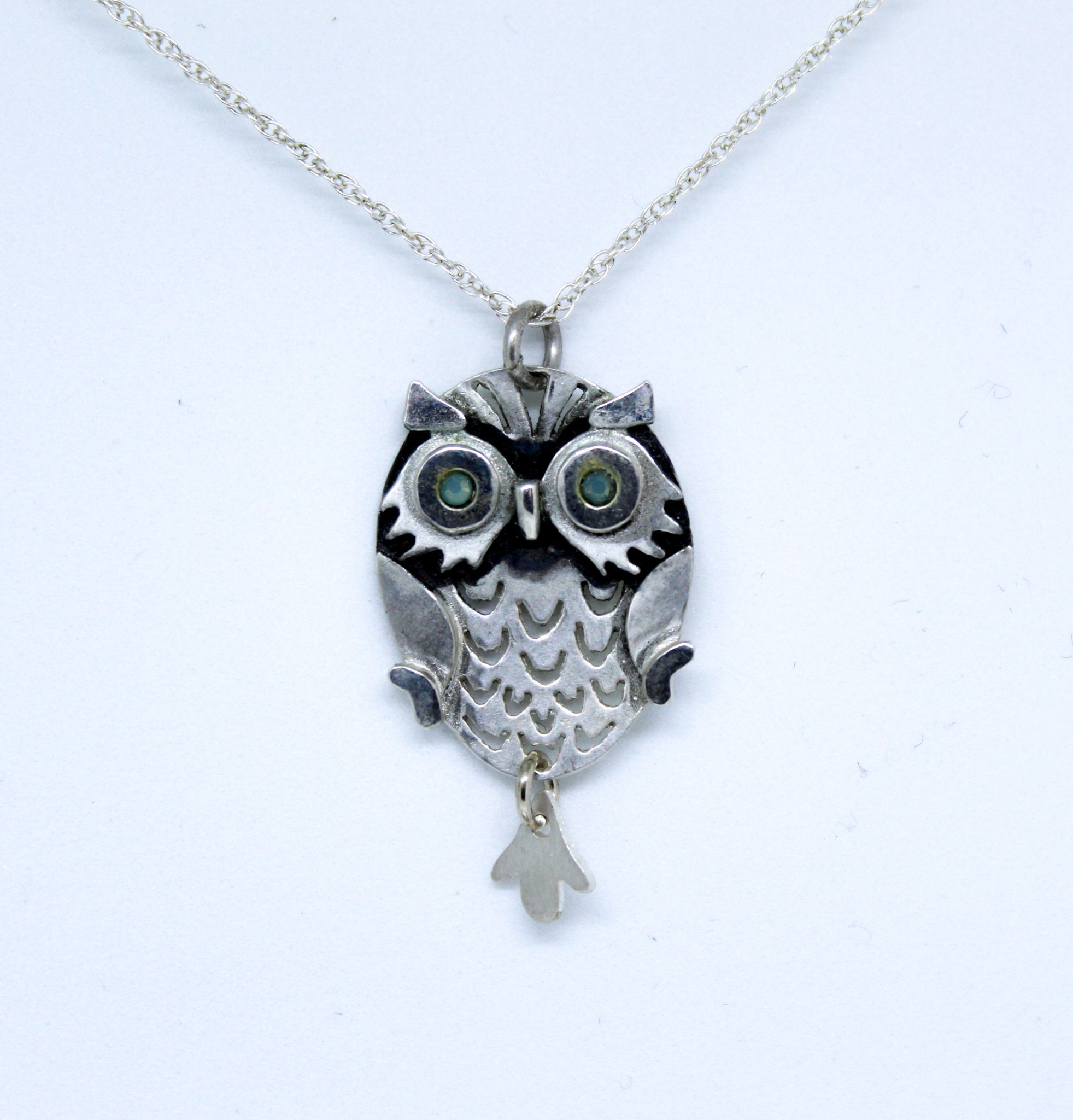 Sterling Silver Owl Necklace Owl 