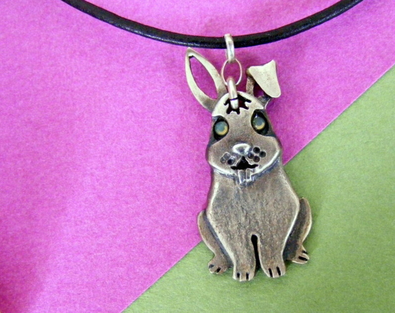 Sterling Silver Bunny necklace Rabbit necklace bunny Etsy