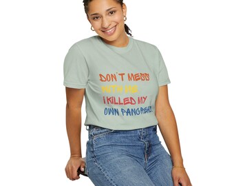 Camiseta unisex teñida con humor sobre la diabetes, colores cómodos.