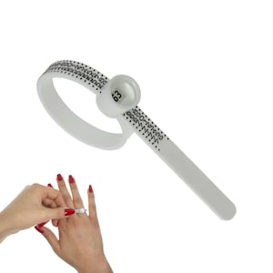 Ringmaßband zur Ermittlung der Ringgröße | Ringgrößenmesser aus Kunststoff | Wiederverwendbar | Ringmaß ideal für Trauringe & Ringe