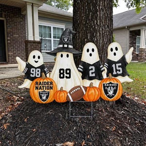 Las Vegas Raiders spökgårdsskylt | Halloween fotboll utomhusdekor