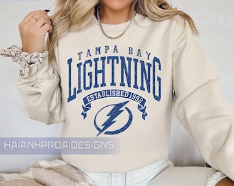 Vintage Tampa Bay Lightning Sweatshirt Crewneck, Vintage Lightning shirt, Tampa Bay Hockey Fan shirt, Hockey Tee, Lightning Sweatshirt