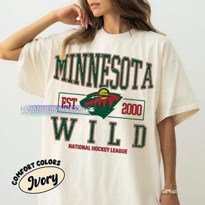 Comfort Colors® Minnesota Wild Hockey T-shirt, Custom Vintage Graphic Tee, Minnesota Hockey Gift For Fan