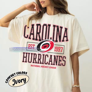 Comfort Colors® Carolina Hurricanes Hockey T-shirt, Custom Vintage Graphic Tee, Carolina Hockey Gift For Fan
