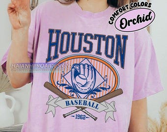 Comfort Colors Houston Baseball T-shirt, Retro Style Houston Baseball shirt, Houston Baseball fan gifl