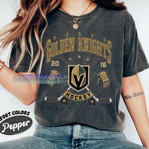 Vegas Golden Knights Hockey Comfort Colors T-shirt, Unisex Tee Shirt for Sports Fans, Graphic Sports Tee, Golden Knights Team Shirt