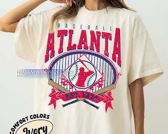 Retro Atlanta Baseball Shirt, Comfort Colors® Shirt, Baseball Atlanta T-shirt, Atlanta Fan Gift