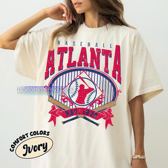 Retro Atlanta Baseball Shirt, Comfort Colors® Shirt, Baseball Atlanta T-shirt, Atlanta Fan Gift