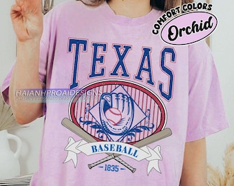 Comfort Colors Texas Baseball T-shirt, Retro Style Texas Baseball shirt, Texas Baseball fan gifl