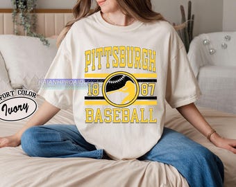 Vintage Pittsburgh Comfort colors T- shirt, Pittsburgh baseball Fan shirt, Baseball Fan Tee, Pittsburgh Baseball merch