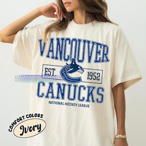 Comfort Colors® Vancouver Canucks Hockey T-shirt, Custom Vintage Graphic Tee, Vancouver Hockey Gift For Fan