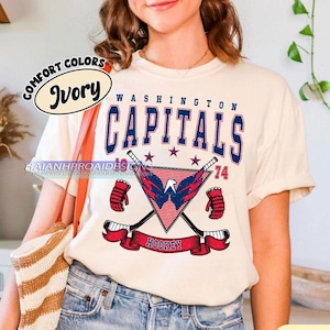 Vintage Washington Capitals Shirt | Comfort Colors Hockey Tee | Retro Hockey Fan Shirt for Game Day