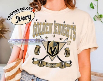 Vintage Vegas Golden Knights Shirt | Comfort Colors Hockey Tee | Retro Hockey Fan Shirt for Game Day