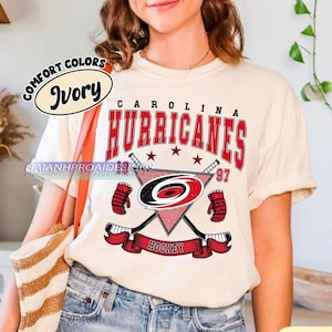 Vintage Carolina Hurricanes Shirt | Comfort Colors Hockey Tee | Retro Hockey Fan Shirt for Game Day