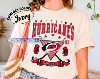 Vintage Carolina Hurricanes Shirt | Comfort Colors Hockey Tee | Retro Hockey Fan Shirt for Game Day