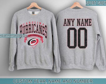 Personalized Carolina Hockey Sweatshirt, Carolina Hurricanes crewneck, Carolina Hockey shirt, Custom Hockey Shirt, Hockey Number Shirt
