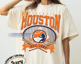 Houston Baseball Comfort Colors T-shirt, Vintage Baseball Shirt, Sports Fan Gift, Retro Tee for Men & Women