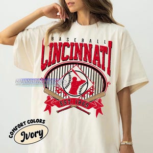 Retro Cincinnati Baseball Shirt, Comfort Colors® Shirt, Baseball Cincinnati T-shirt, Cincinnati Fan Gift