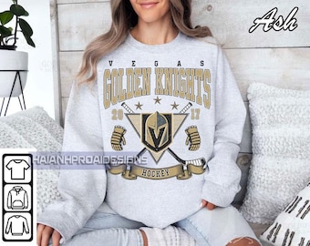 Vegas Golden Knights Sweatshirt, Vintage Vegas hockey shirt, Vegas Hockey Crewneck, Golden Knights Hockey  sweater, Hockey Fan gift