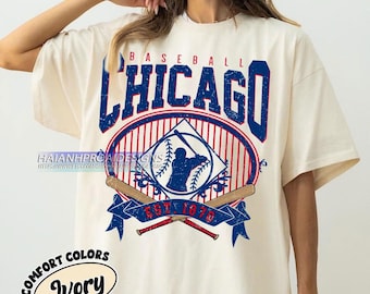Retro Chicago Baseball Shirt, Comfort Colors® Shirt, Baseball Chicago T-shirt, Chicago Fan Gift