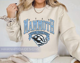 Vintage Utah Mammoth Ice Hockey Crewneck Sweatshirt, Custom Hockey Sweatshirt, Gifts for Utah fans , Unisex , Tee ,Trending