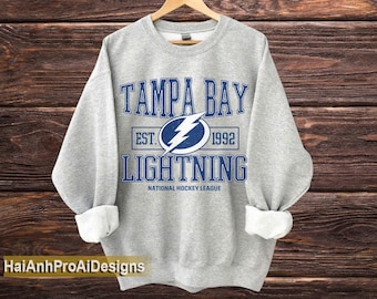 Vintage style Tampa Bay Lightning Sweatshirt, Retro Tampa Bay tee, Lightning Hockey Fan shirt, Tampa BayCrewneck, Lightning hockey shirt