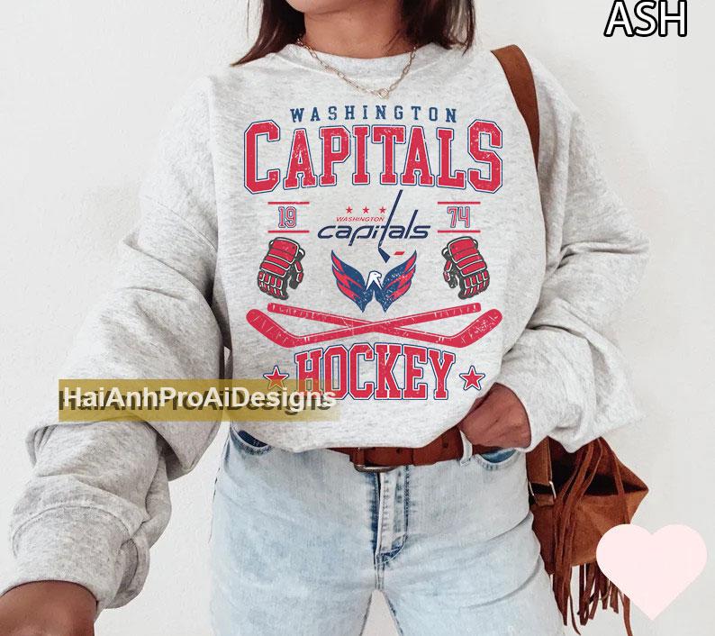 Sweat Officiel Washington Capitals NHL - Femme Taille M - Blanc Cassé - Neuf Étiquettes