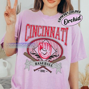 Comfort Colors Cincinnati Baseball T-shirt, Retro Style Cincinnati Baseball shirt, Cincinnati Baseball fan gifl