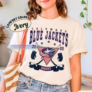 Vintage Columbus Blue Jackets Shirt | Comfort Colors Hockey Tee | Retro Hockey Fan Shirt for Game Day