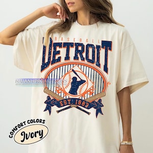 Retro Detroit Baseball Shirt, Comfort Colors®  Shirt, Baseball Detroit T-shirt, Detroit Fan Gift