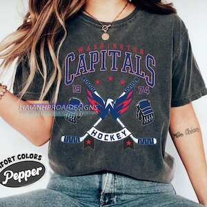 Washington Capitals Hockey Comfort Colors T-shirt, Unisex Tee Shirt for Sports Fans, Graphic Sports Tee, Capital Team Shirt, Hockey Fan