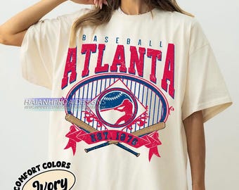 Atlanta Baseball Comfort Colors T-shirt, Vintage Baseball Shirt, Sports Fan Gift, Retro Tee for Men & Women